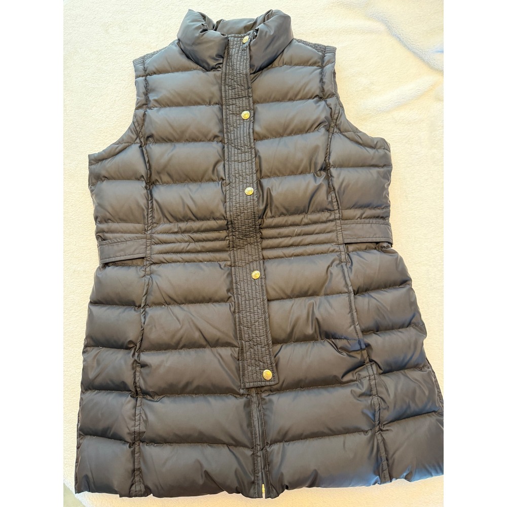 Weatherproof Womens Black Down Puffer Vest Gold Hardware Size Large L/G